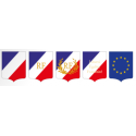 Ecusson porte-drapeaux France avec RF et palmes