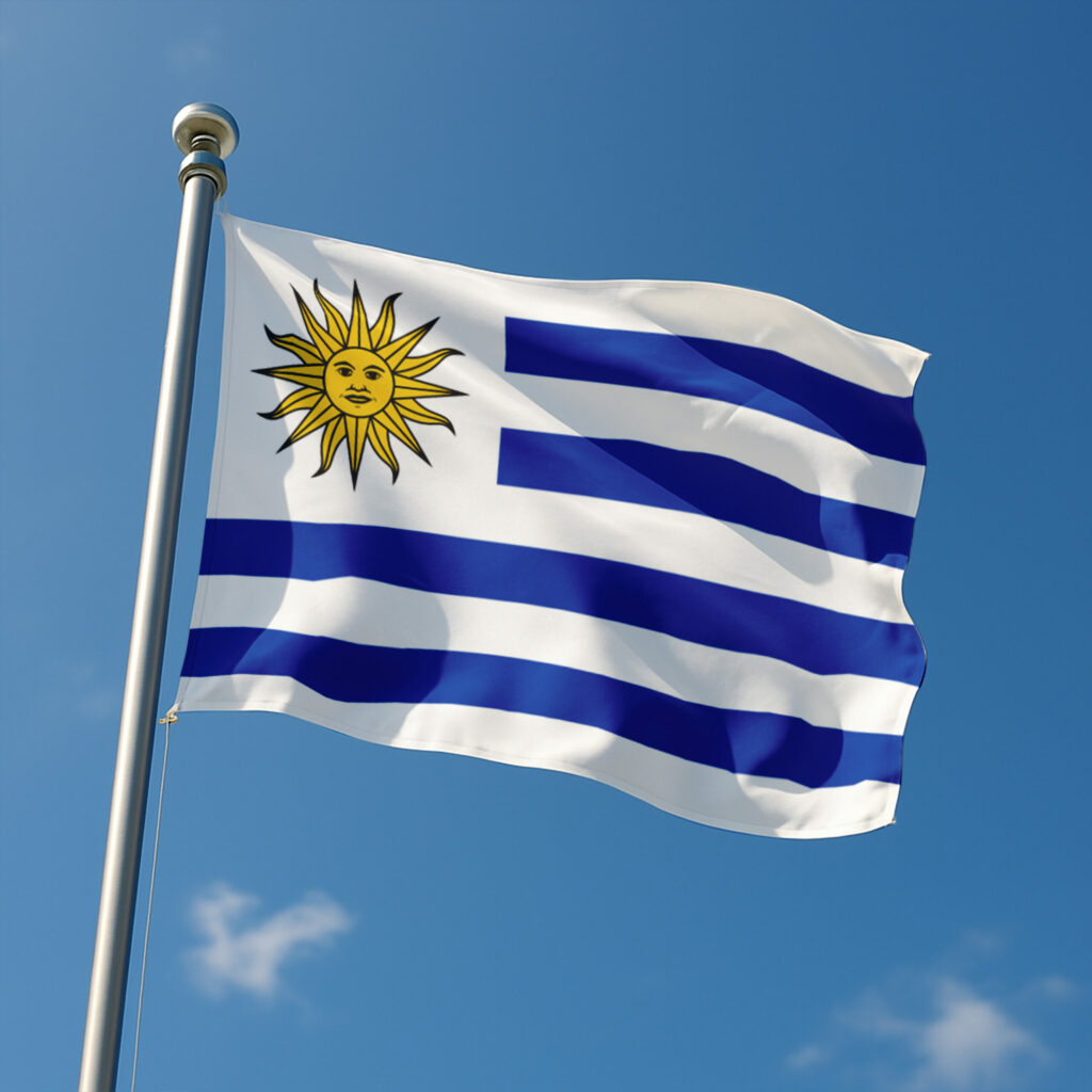 Pavillon Uruguay pour mât – 100 X 150 CM